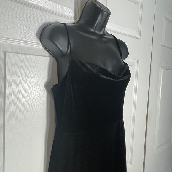 Fashion Mural Dress Women‎ Medium Black Velvet Maxi Sleeveless Gown Whimsigoth - Picture 2 of 10